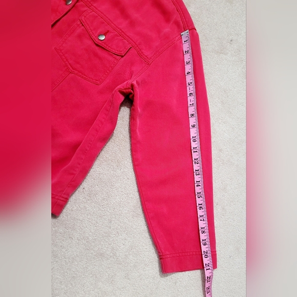 Coldwater Creek Red Tencel Lyocell Jacket Women’s SZ Large Button Front Utility - Picture 8 of 10